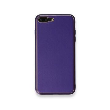 Alan Şanslı iPhone 7 Plus Coco Mor Deri Silikon Kapak Kılıf