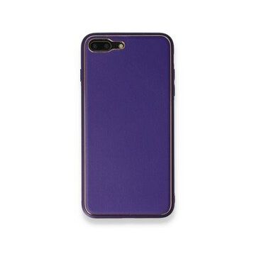 Alan Şanslı iPhone 7 Plus Coco Mor Deri Silikon Kapak Kılıf