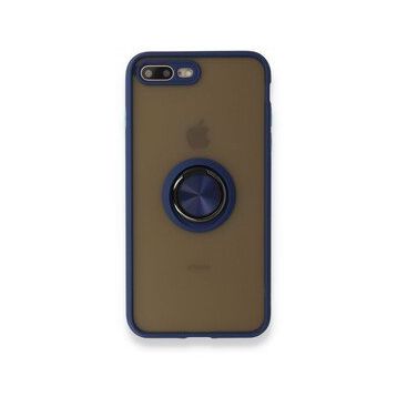 Alan Şanslı iPhone 7 Plus Montreal Yüzüklü Silikon Kapak Lacivert Cep Telefonu Kılıfı