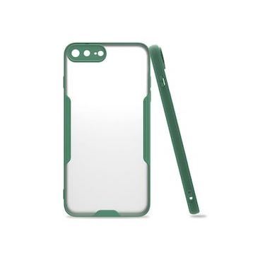 Alan Şanslı iPhone 7 Plus Platin Silikon Yeşil Cep Telefonu Kılıfı