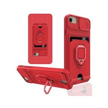 Alan Şanslı iPhone 7 Zuma Kartvizitli Yüzüklü Kırmızı Silikon Kılıf