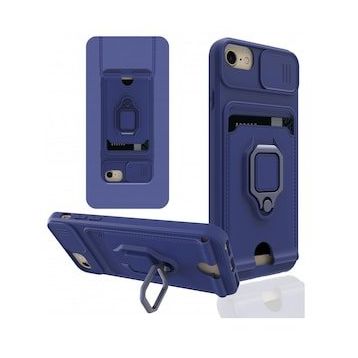 Alan Şanslı iPhone 7 Zuma Kartvizitli Yüzüklü Lacivert Silikon Kılıf