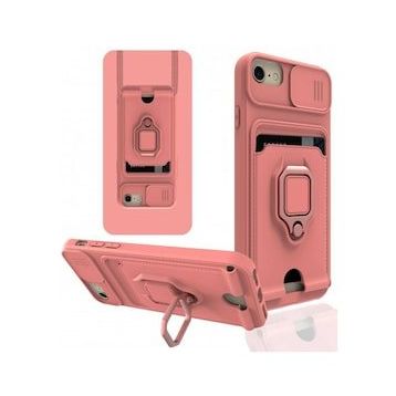 Alan Şanslı iPhone 7 Zuma Kartvizitli Yüzüklü Pembe Silikon Kılıf