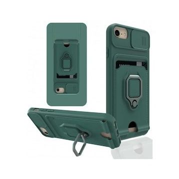 Alan Şanslı iPhone 7 Zuma Kartvizitli Yüzüklü Yeşil Silikon Kılıf