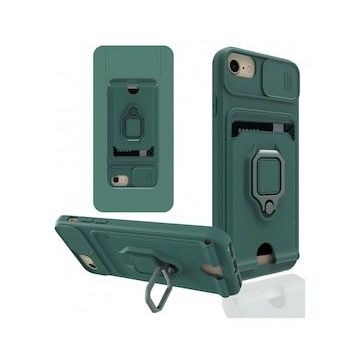 Alan Şanslı iPhone 7 Zuma Kartvizitli Yüzüklü Yeşil Silikon Kılıf