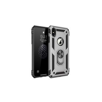 Alan Şanslı iPhone X Sofya Yüzüklü Silikon Kapak Gümüş Kılıf