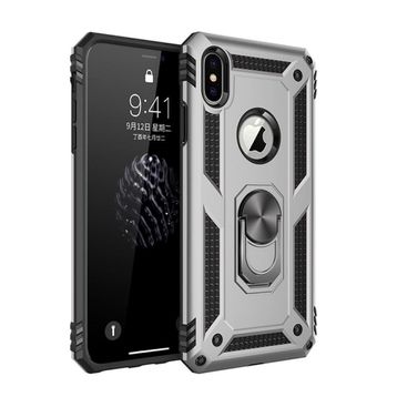 Alan Şanslı iPhone X Sofya Yüzüklü Silikon Kapak Gümüş Kılıf