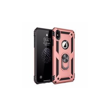 Alan Şanslı iPhone X Sofya Yüzüklü Silikon Kapak Rose Kılıf