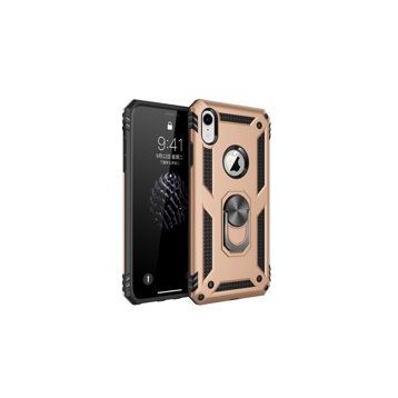 Alan Şanslı iPhone XR Sofya Yüzüklü Silikon Kapak Gold Kılıf
