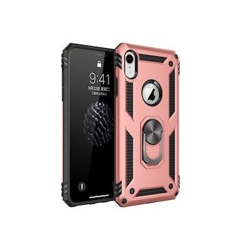 Alan Şanslı iPhone XR Sofya Yüzüklü Silikon Kapak Rose Kılıf