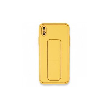 Alan Şanslı iPhone XS Coco Deri Standlı Kapak Sarı Kılıf