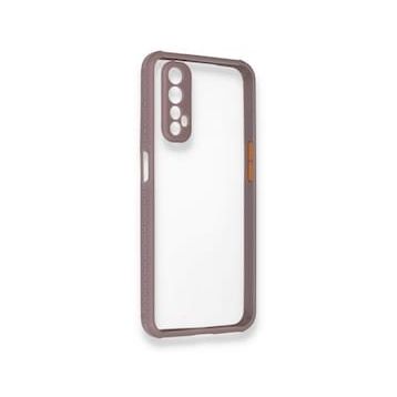 Alan Şanslı Realme 7 Miami Şeffaf Silikon Açık Mor Kılıf