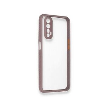 Alan Şanslı Realme 7 Miami Şeffaf Silikon Açık Mor Kılıf