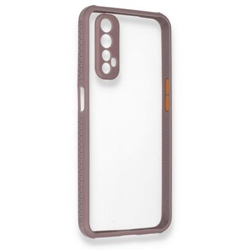 Alan Şanslı Realme 7 Miami Şeffaf Silikon Açık Mor Kılıf