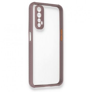 Alan Şanslı Realme 7 Miami Şeffaf Silikon Açık Mor Kılıf