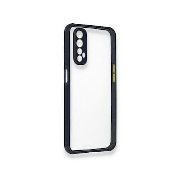Alan Şanslı Realme 7 Miami Şeffaf Silikon Lacivert Kılıf
