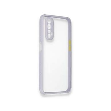Alan Şanslı Realme 7 Miami Şeffaf Silikon Lila Kılıf