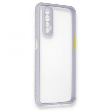 Alan Şanslı Realme 7 Miami Şeffaf Silikon Lila Kılıf