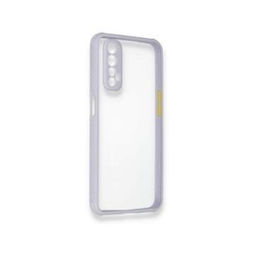 Alan Şanslı Realme 7 Miami Şeffaf Silikon Lila Kılıf