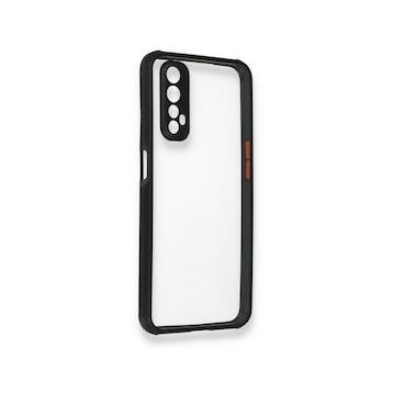 Alan Şanslı Realme 7 Miami Şeffaf Silikon Siyah Kılıf