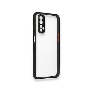 Alan Şanslı Realme 7 Miami Şeffaf Silikon Siyah Kılıf