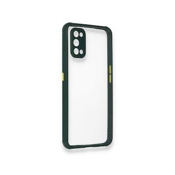 Alan Şanslı Realme 7 Pro Miami Şeffaf Silikon Koyu Yeşil Kılıf