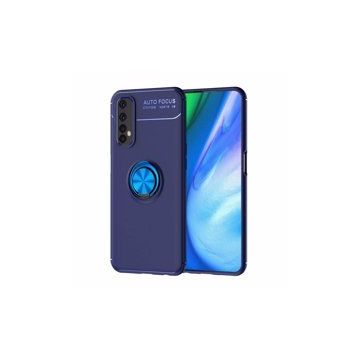 Alan Şanslı Realme 7 Range Yüzüklü Silikon Mavi Kılıf