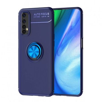 Alan Şanslı Realme 7 Range Yüzüklü Silikon Mavi Kılıf