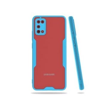 Alan Şanslı Samsung Galaxy A02S Platin Silikon Mavi Cep Telefonu Kılıfı
