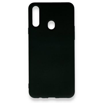 Alan Şanslı Samsung Galaxy A20S Nano İçi Kadife Silikon Siyah Kılıf