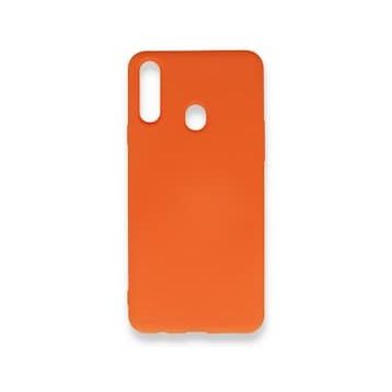 Alan Şanslı Samsung Galaxy A20S Nano İçi Kadife Silikon Turuncu Kılıf