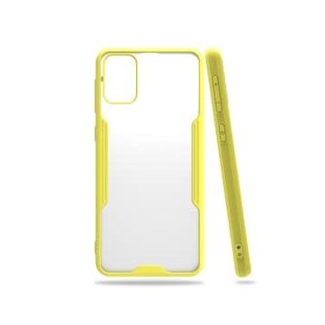 Alan Şanslı Samsung Galaxy M31 Platin Silikon Sarı Cep Telefonu Kılıfı