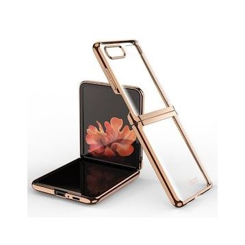 Alan Şanslı Samsung Galaxy Z Flip 4 Fold Element Kapak Gold Cep Telefonu Kılıfı