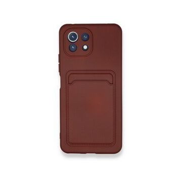 Alan Şanslı Xiaomi Mi 11 Kelvin Kartvizitli Silikon Bordo Cep Telefonu Kılıfı