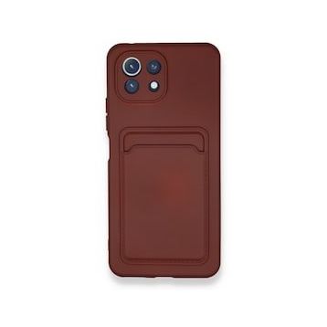 Alan Şanslı Xiaomi Mi 11 Kelvin Kartvizitli Silikon Bordo Cep Telefonu Kılıfı