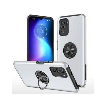 Alan Şanslı Xiaomi Poco F3 Elit Yüzüklü Kapak Gümüş Kılıf