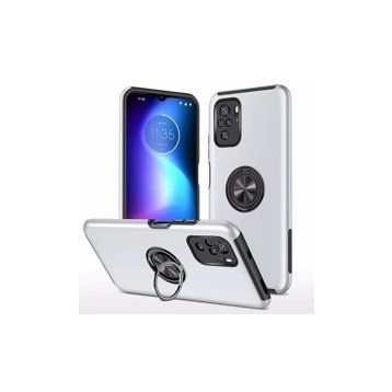 Alan Şanslı Xiaomi Poco F3 Elit Yüzüklü Kapak Gümüş Kılıf