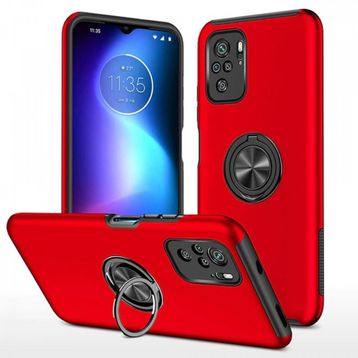Alan Şanslı Xiaomi Poco F3 Elit Yüzüklü Kapak Kırmızı Kılıf