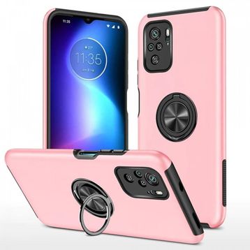 Alan Şanslı Xiaomi Poco F3 Elit Yüzüklü Kapak Pembe Kılıf