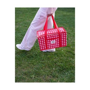 Alas 35x20x20 cm Kırmızı Ekoseli Termo Lüks Piknik Çantası