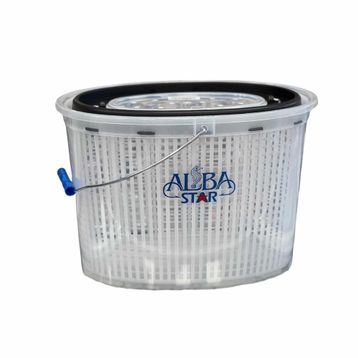 Albastar 8 lt Şeffaf Oval Süzgeçli Balıkçı Kovası