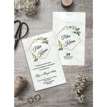 Aldialiyor 4005 Ekolife 250 Adet Düğün ve Nişan Davetiyesi