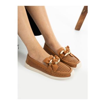 Alemdar Shoes Granada Taba Delikli Kadın Loafer