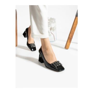 Alemdar Shoes Mia Siyah Taş Detay Kadın Ayakkabı