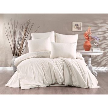 Alena Home Gold Serisi Düz Ekru 180 x 200 cm Çift Kişilik Lastikli Çarşaflı Nevresim Takımı
