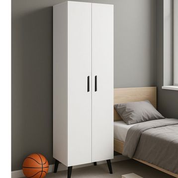 Alesta Life 2 Kapaklı 8 Raflı Beyaz Çok Amaçlı Dolap