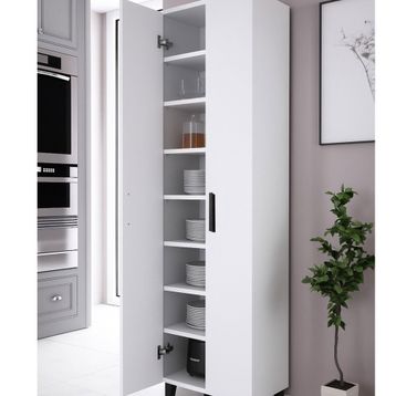Alesta Life 2 Kapaklı 8 Raflı Beyaz Çok Amaçlı Dolap