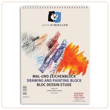 Alex 25x35 165 gr Scholler Spiralli Resim Defteri