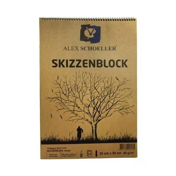 Alex 35x50 15 Yaprak Spiralli Kraft Eskiz Blok