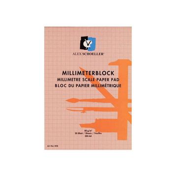 Alex Schoeller A4 20 Yaprak 80 gr Kırmızı Millimetrik Blok